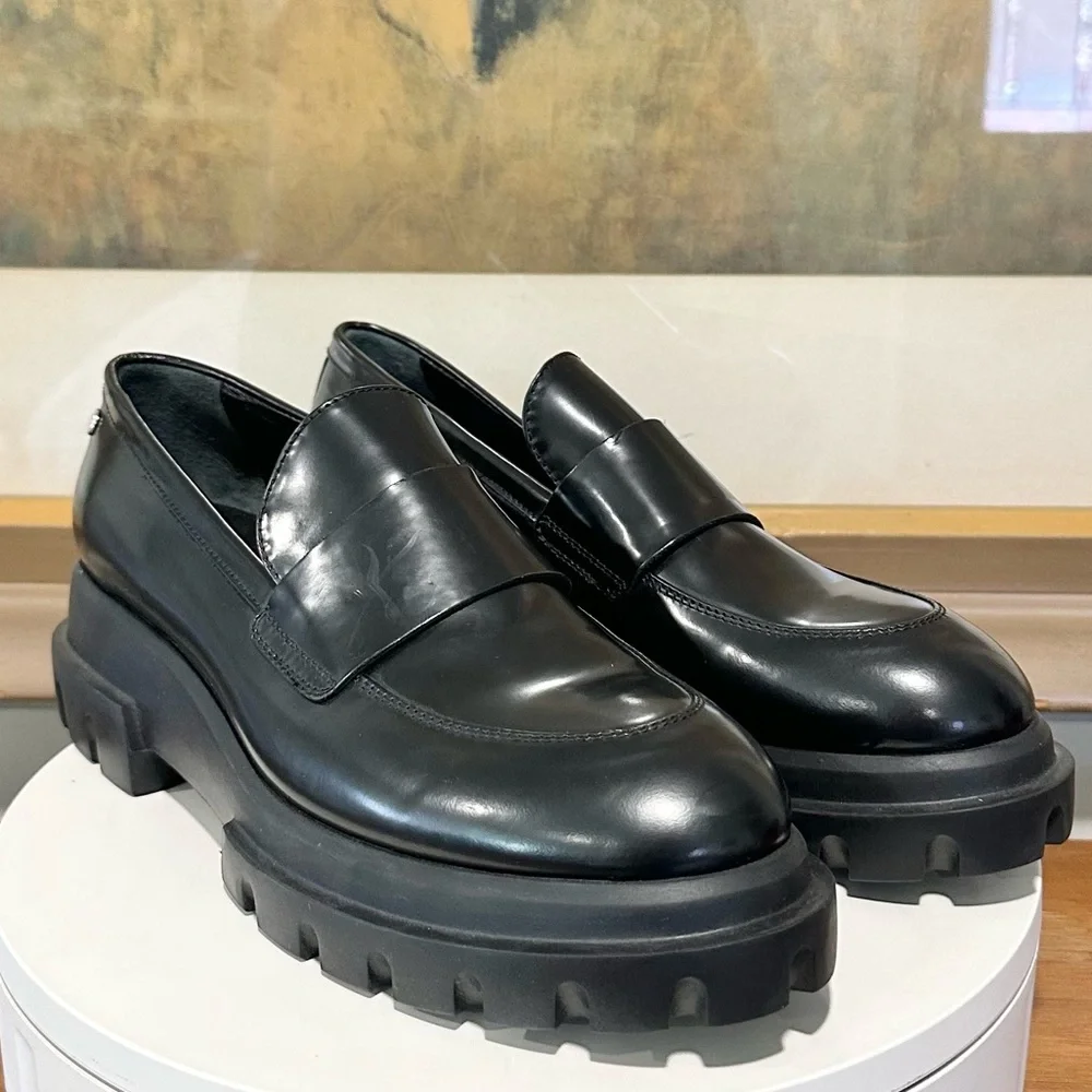 🌸AGL🌸 Ida Patent Leather Loafer In Black Size: 41